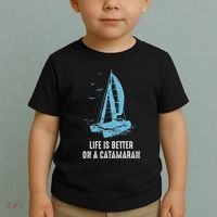 Catamaran Life Is Better Catamaran Sailing Trapeze Sailor Toddler T-Shirt thumb 2