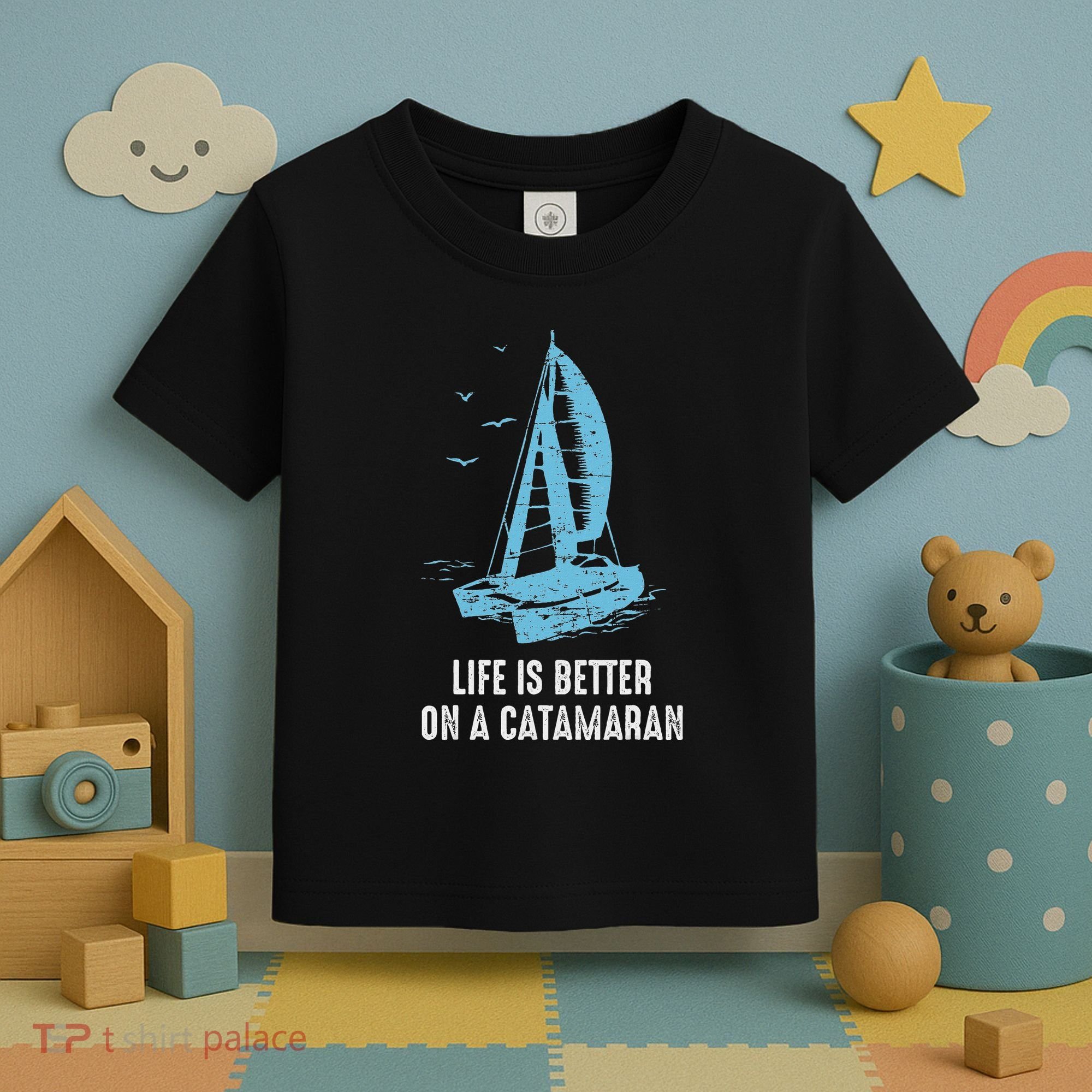 Catamaran Life Is Better Catamaran Sailing Trapeze Sailor Toddler T-Shirt