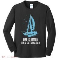 Catamaran Life Is Better Catamaran Sailing Trapeze Sailor Kids Long Sleeve Shirt thumb 0
