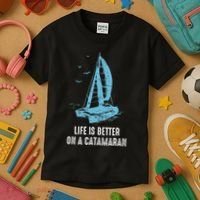 Catamaran Life Is Better Catamaran Sailing Trapeze Sailor Kids T-Shirt thumb 3