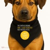 Climate Change is Real Science Facts USA-Made Doggie Bandana thumb 1