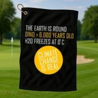 Climate Change is Real Science Facts Golf Towel thumb 1