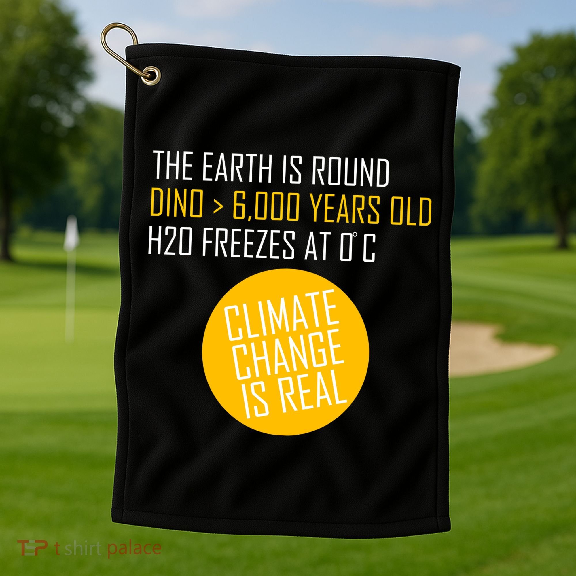 Climate Change is Real Science Facts Golf Towel