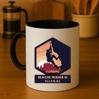 Climbing Because Murder Is Illegal Coffee Mug thumb 4