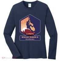 Climbing Because Murder Is Illegal Women's Long Sleeve Shirt thumb 0