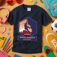 Climbing Because Murder Is Illegal Kids T-Shirt thumb 3