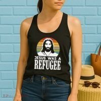 Christian Liberal Jesus Was A Refugee Women's Tank Top thumb 2