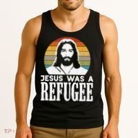 Christian Liberal Jesus Was A Refugee Tank Top thumb 3