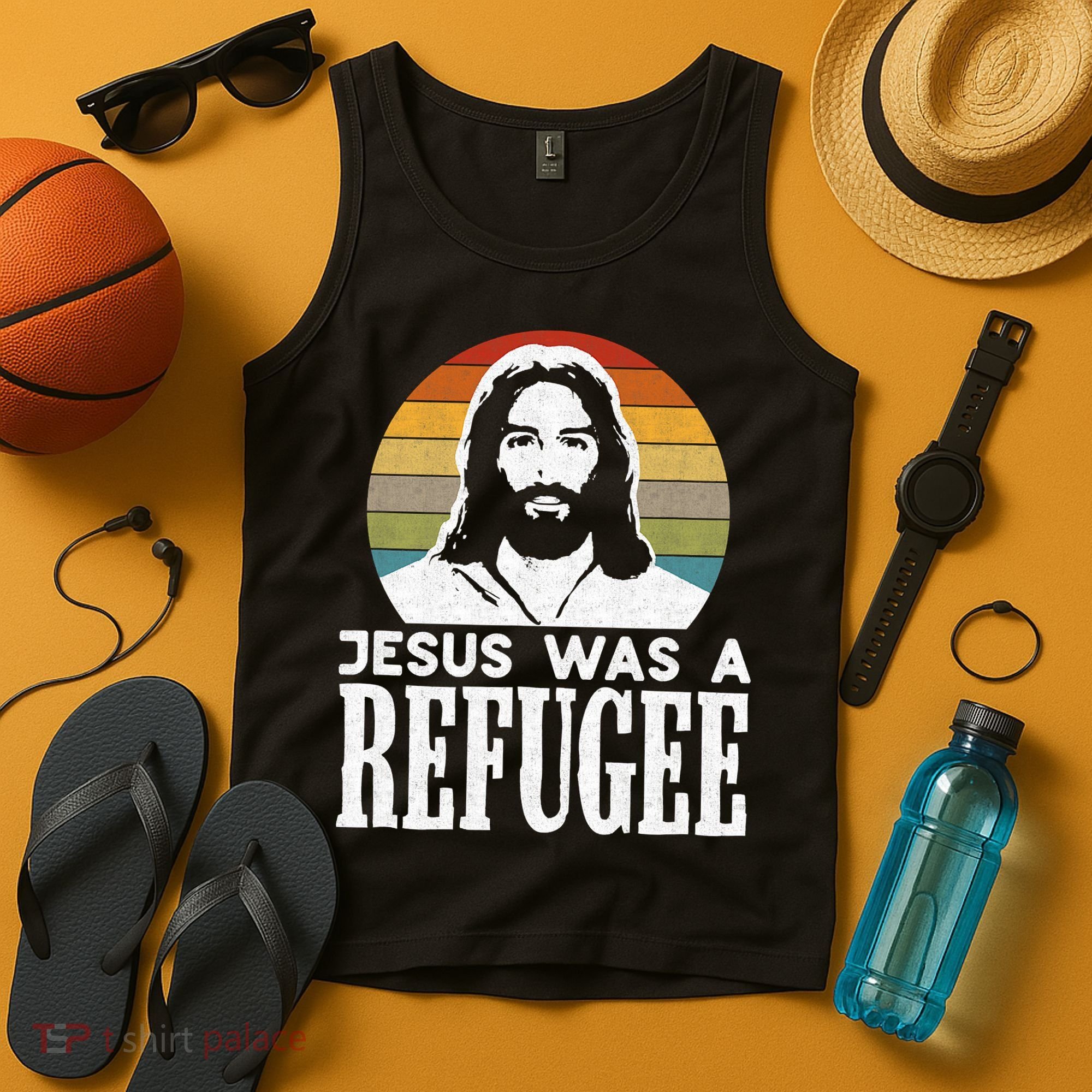 Christian Liberal Jesus Was A Refugee Tank Top
