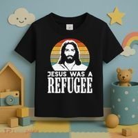 Christian Liberal Jesus Was A Refugee Toddler T-Shirt thumb 3