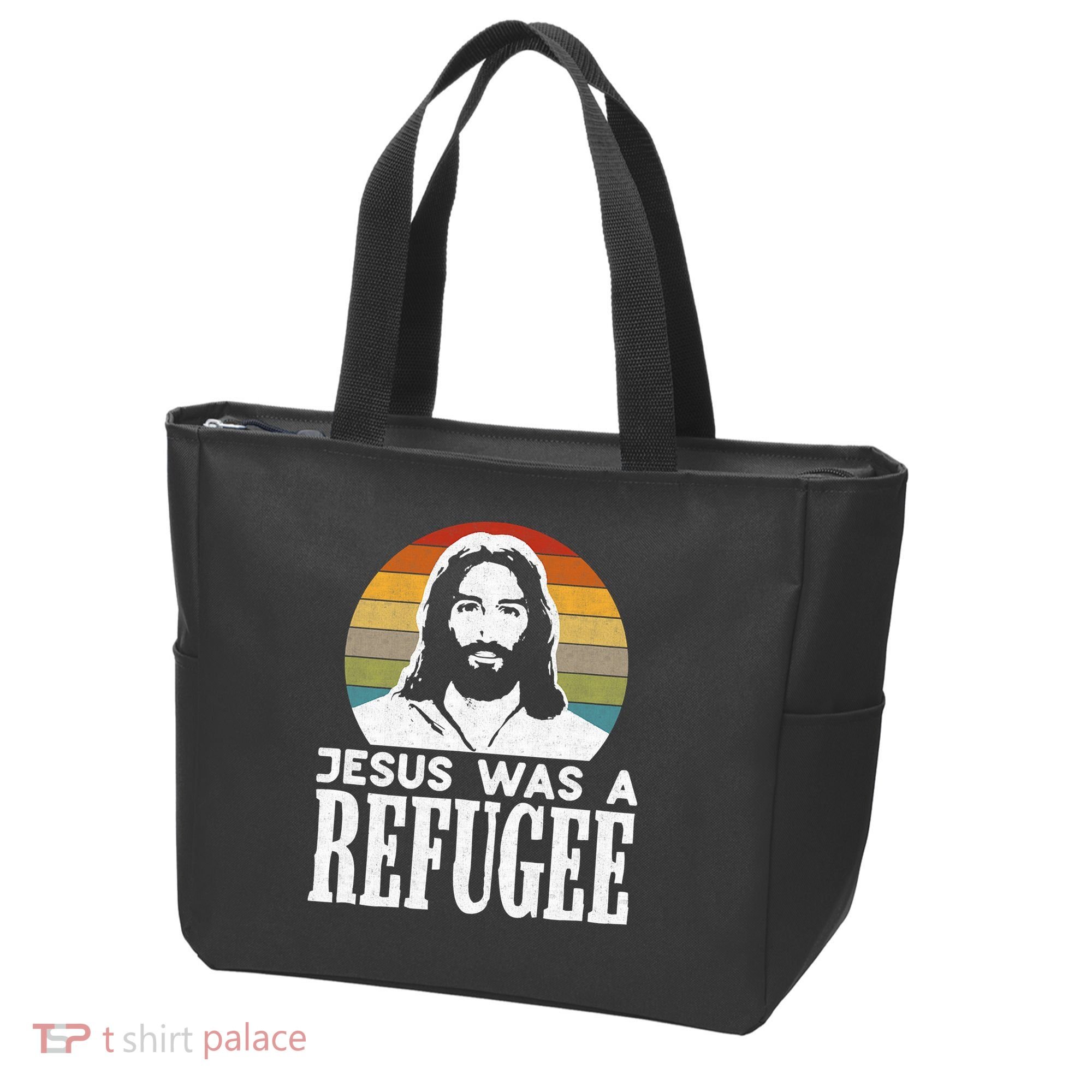 Christian Liberal Jesus Was A Refugee Tote Bag