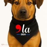 Comma + La Kamala Harris For President 2024 Election USA-Made Doggie Bandana thumb 1
