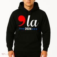 Comma + La Kamala Harris For President 2024 Election Hoodie thumb 2