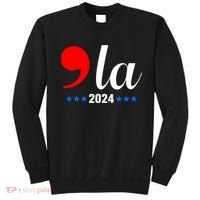 Comma + La Kamala Harris For President 2024 Election Sweatshirt thumb 0