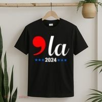 Comma + La Kamala Harris For President 2024 Election T-Shirt thumb 2