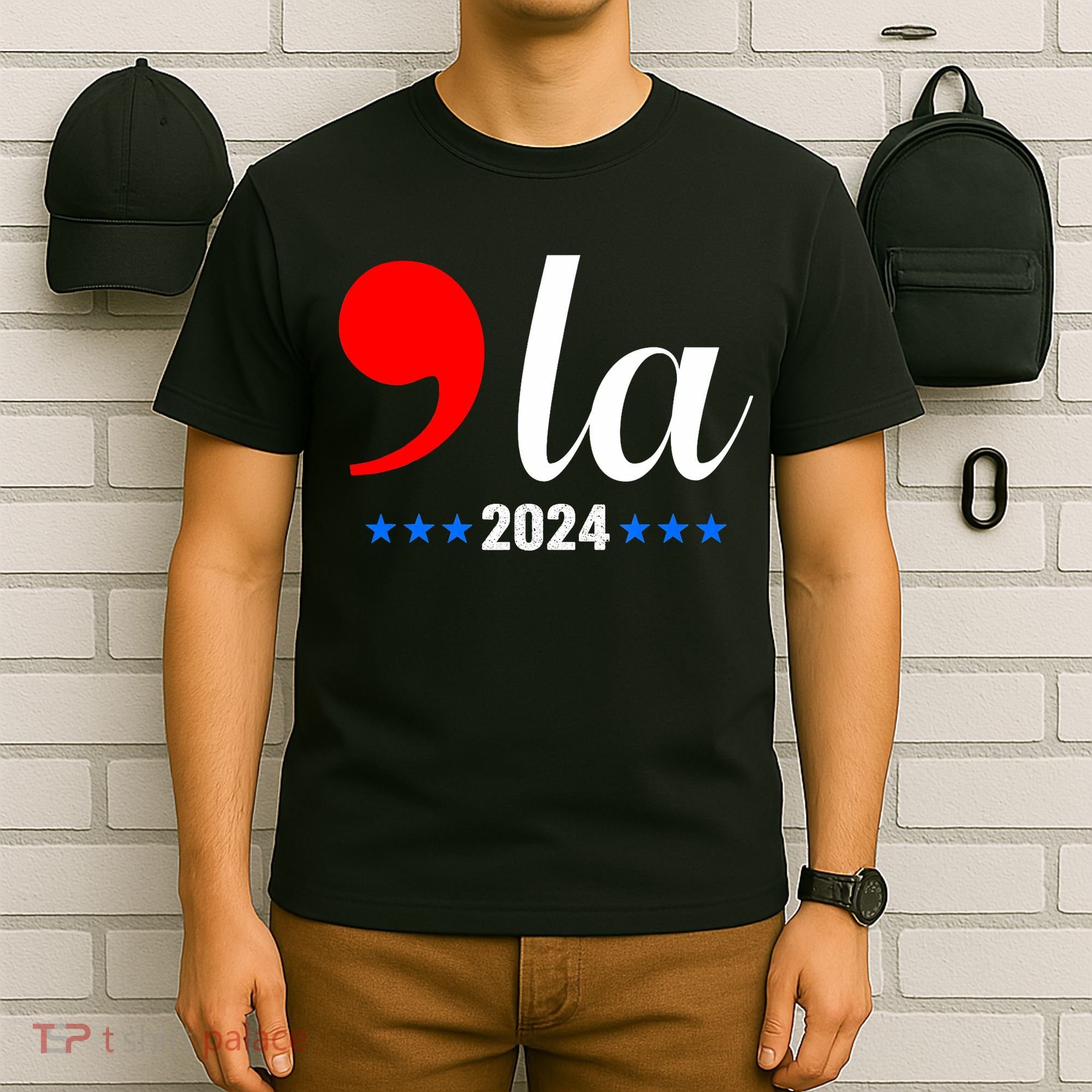 Comma + La Kamala Harris For President 2024 Election T-Shirt