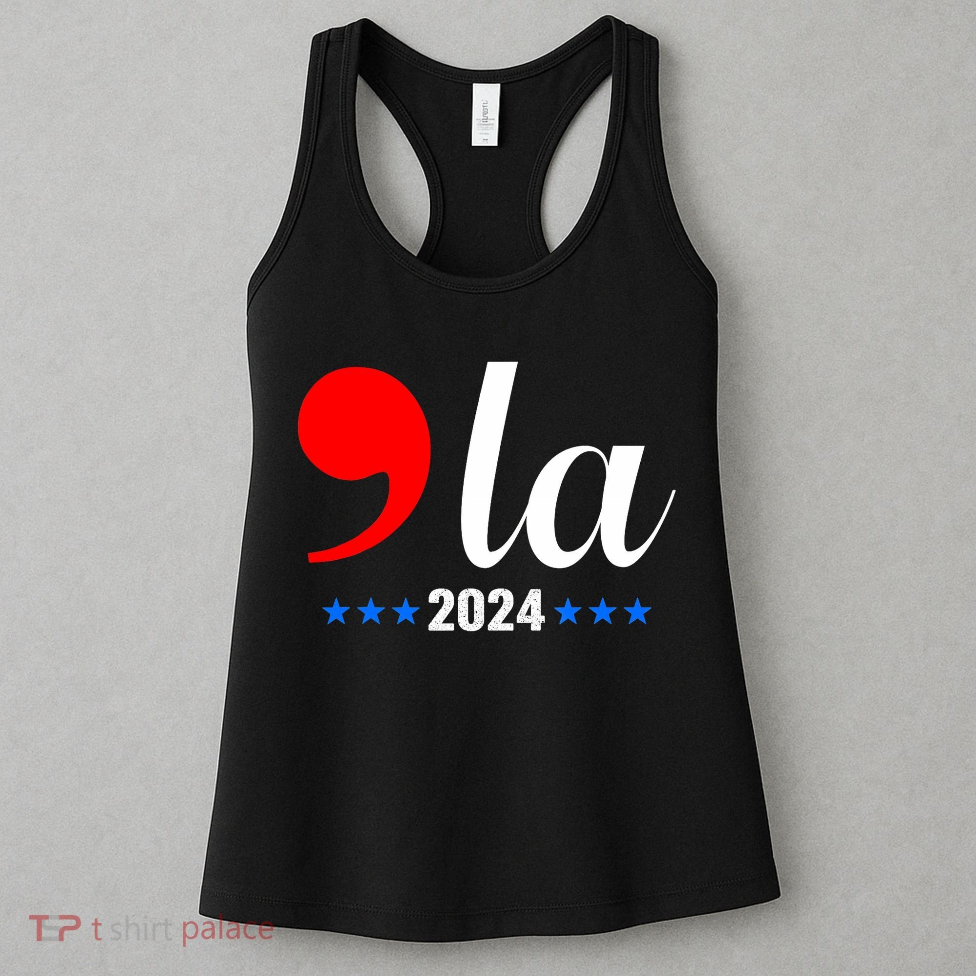 Comma + La Kamala Harris For President 2024 Election Women's Tank Top