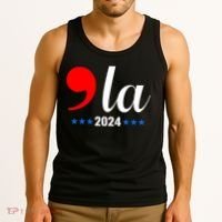 Comma + La Kamala Harris For President 2024 Election Tank Top thumb 3