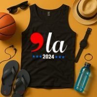 Comma + La Kamala Harris For President 2024 Election Tank Top thumb 4