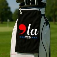 Comma + La Kamala Harris For President 2024 Election Golf Towel thumb 2