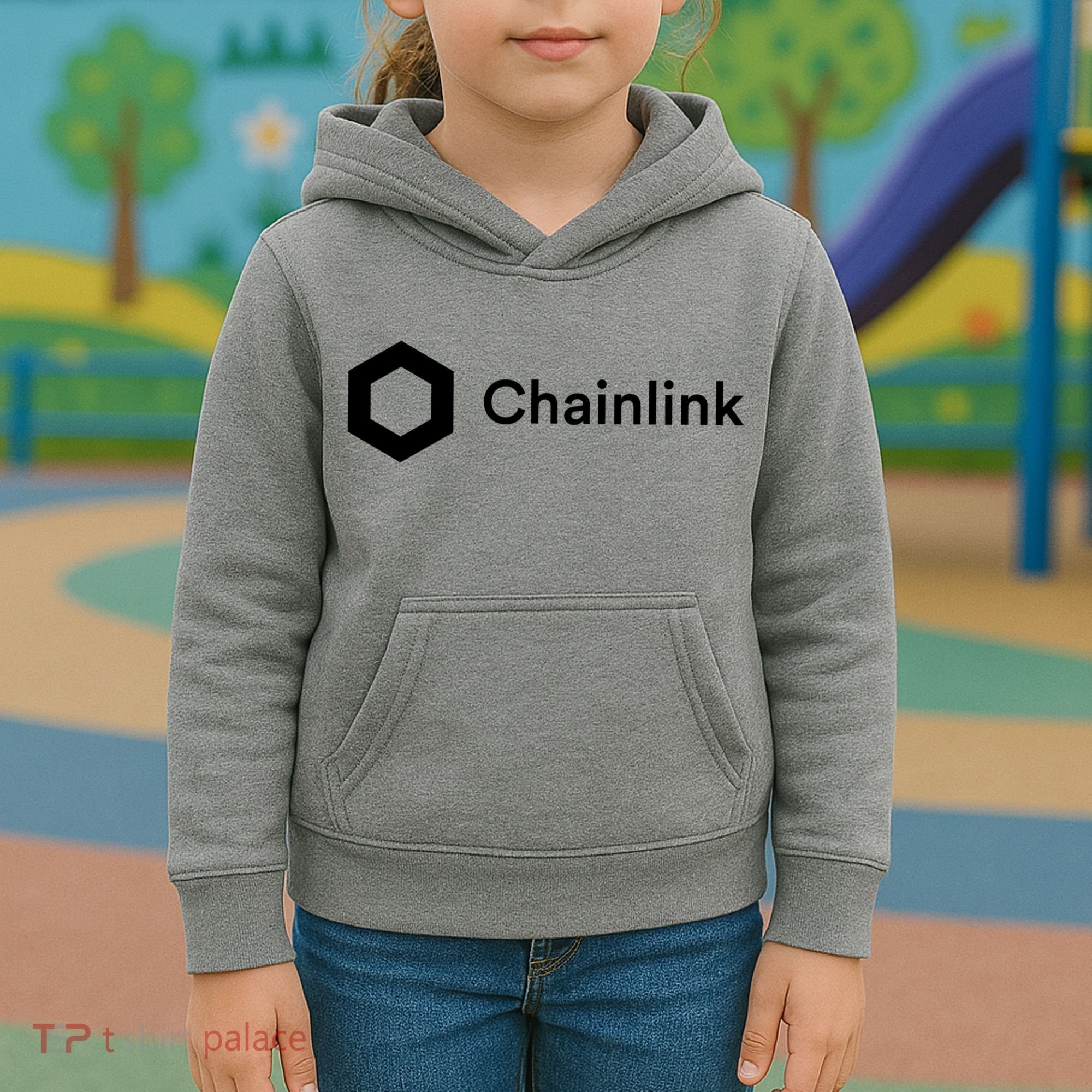 Chainlink LINK Logo, Chainlink Crypto Logo Blockchain DeFi Kids Hoodie