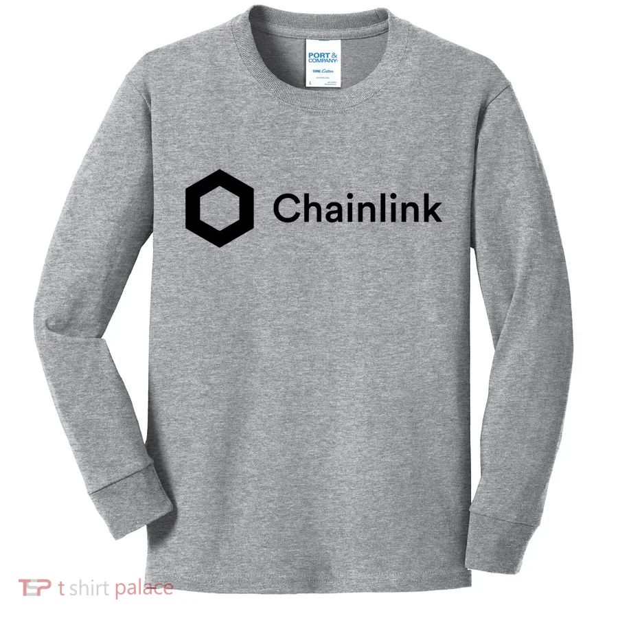 Chainlink LINK Logo, Chainlink Crypto Logo Blockchain DeFi Kids Long Sleeve Shirt