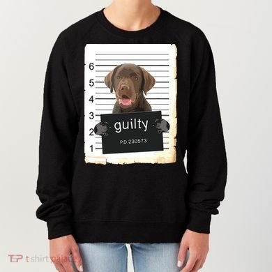 Chocolate Lab Labrador Dog Mug Shot Bad Dog Women's Sweatshirt