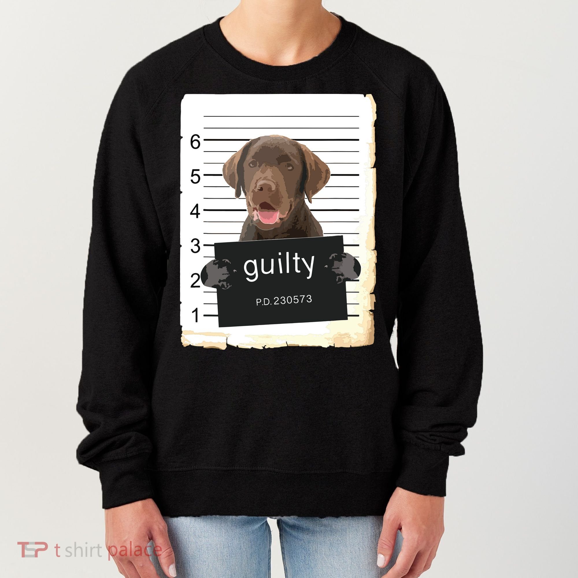 Chocolate Lab Labrador Dog Mug Shot Bad Dog Women's Sweatshirt