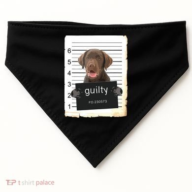 Chocolate Lab Labrador Dog Mug Shot Bad Dog USA-Made Doggie Bandana