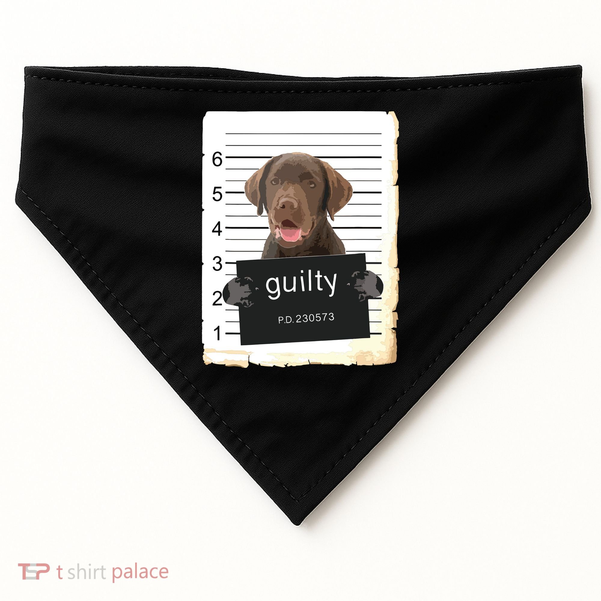 Chocolate Lab Labrador Dog Mug Shot Bad Dog USA-Made Doggie Bandana