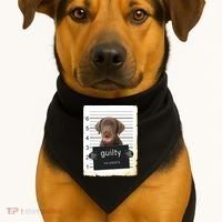 Chocolate Lab Labrador Dog Mug Shot Bad Dog USA-Made Doggie Bandana thumb 1