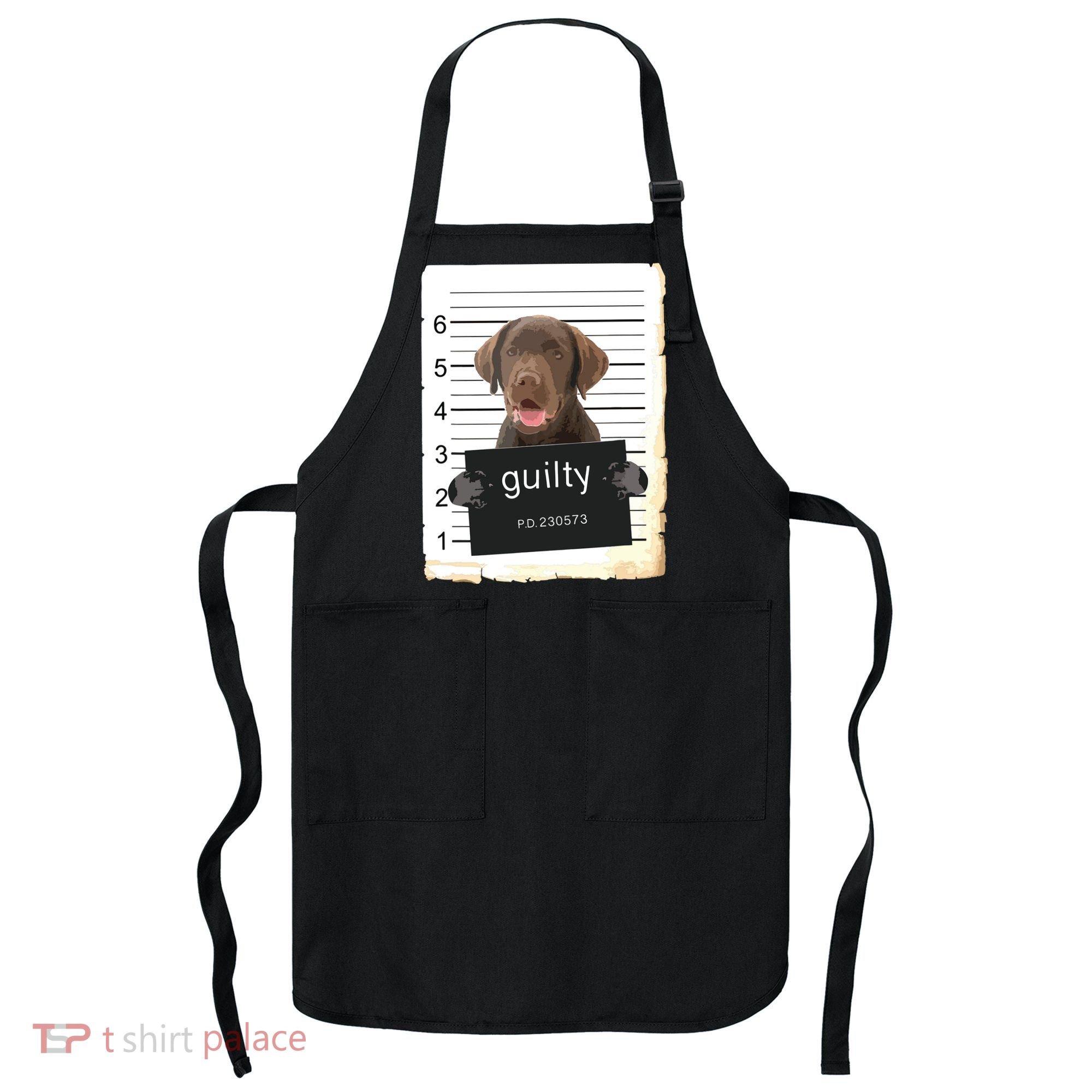 Chocolate Lab Labrador Dog Mug Shot Bad Dog Apron
