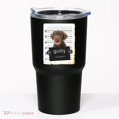 Chocolate Lab Labrador Dog Mug Shot Bad Dog Tumbler