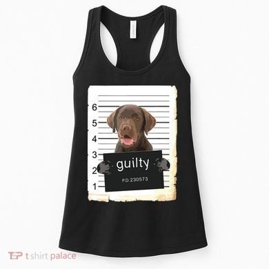 Chocolate Lab Labrador Dog Mug Shot Bad Dog Women's Tank Top