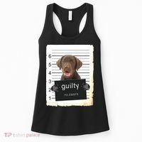 Chocolate Lab Labrador Dog Mug Shot Bad Dog Women's Tank Top thumb 0