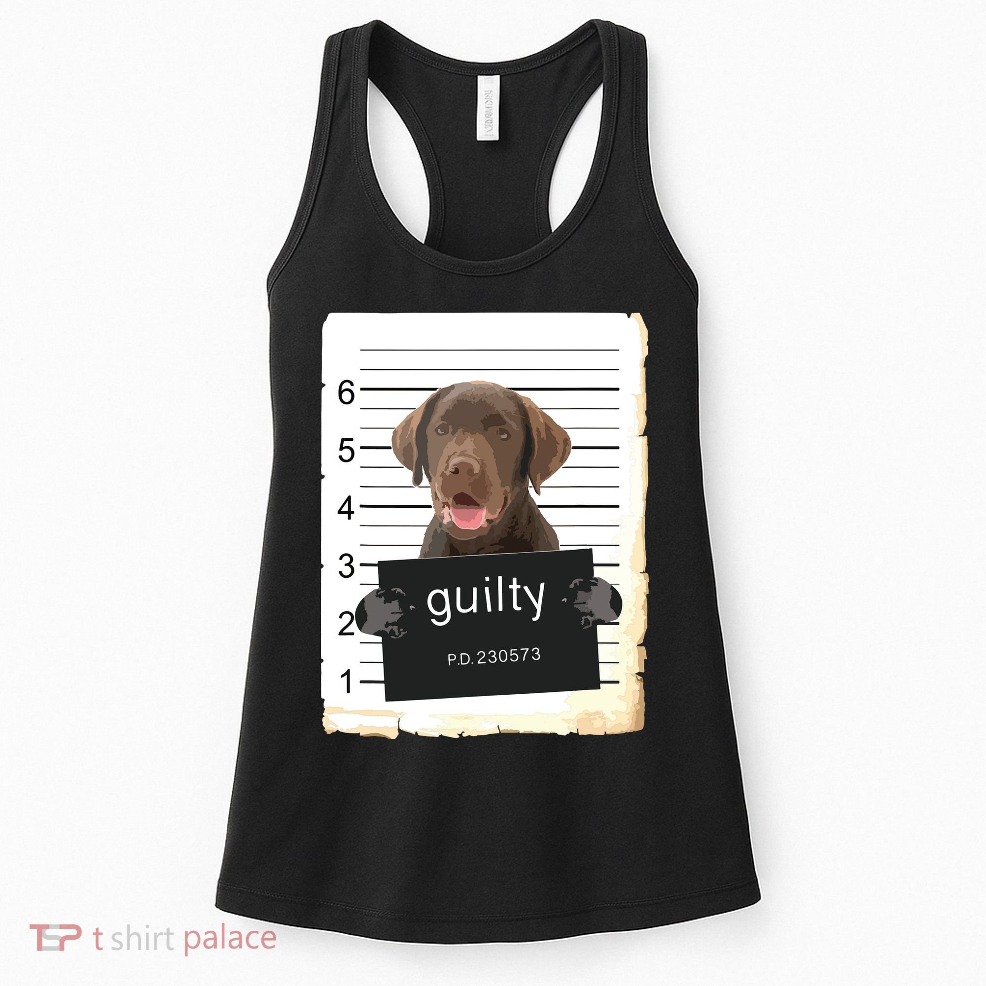 Chocolate Lab Labrador Dog Mug Shot Bad Dog Women's Tank Top