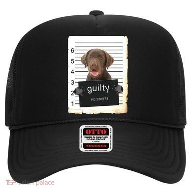 Chocolate Lab Labrador Dog Mug Shot Bad Dog Hat