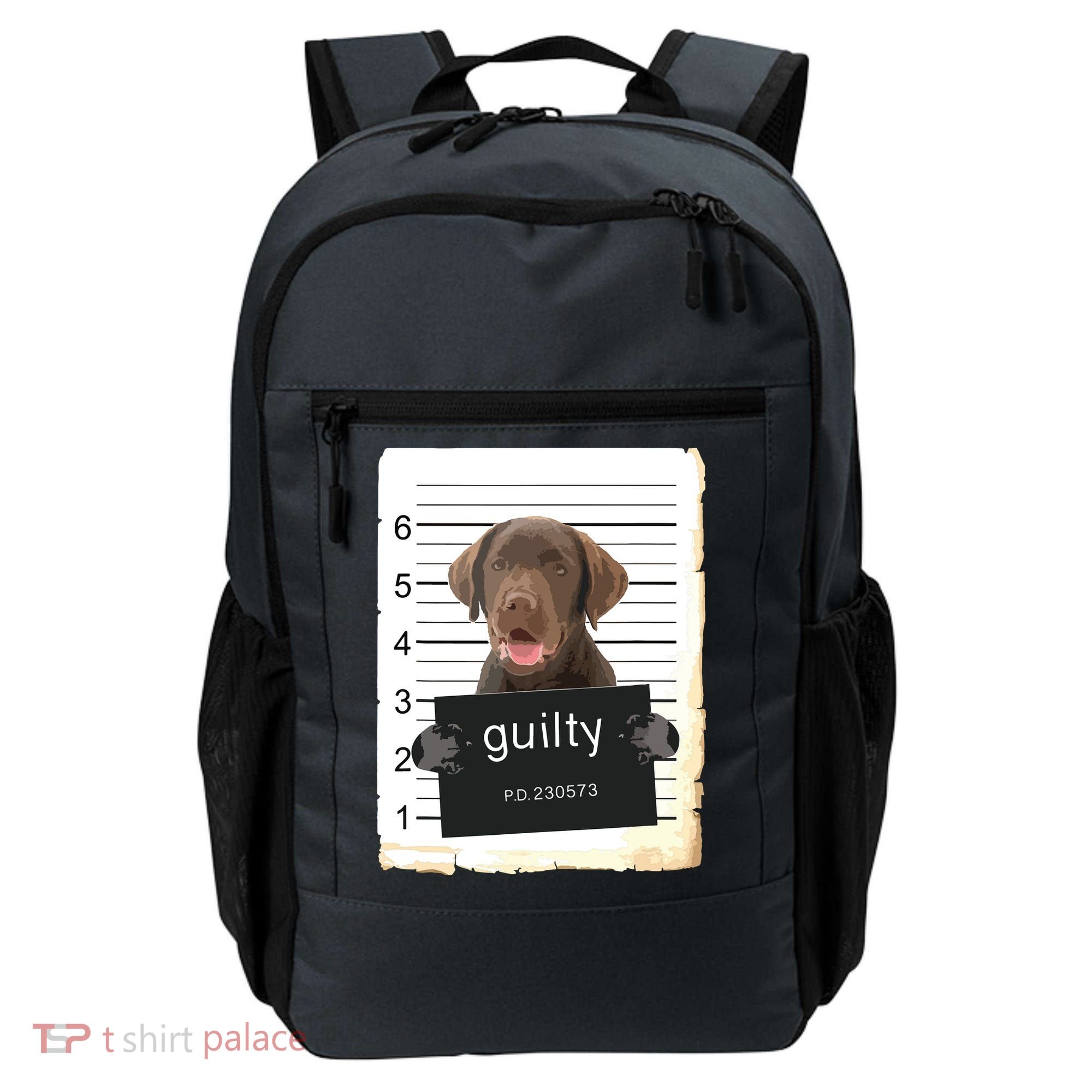 Chocolate Lab Labrador Dog Mug Shot Bad Dog Backpack