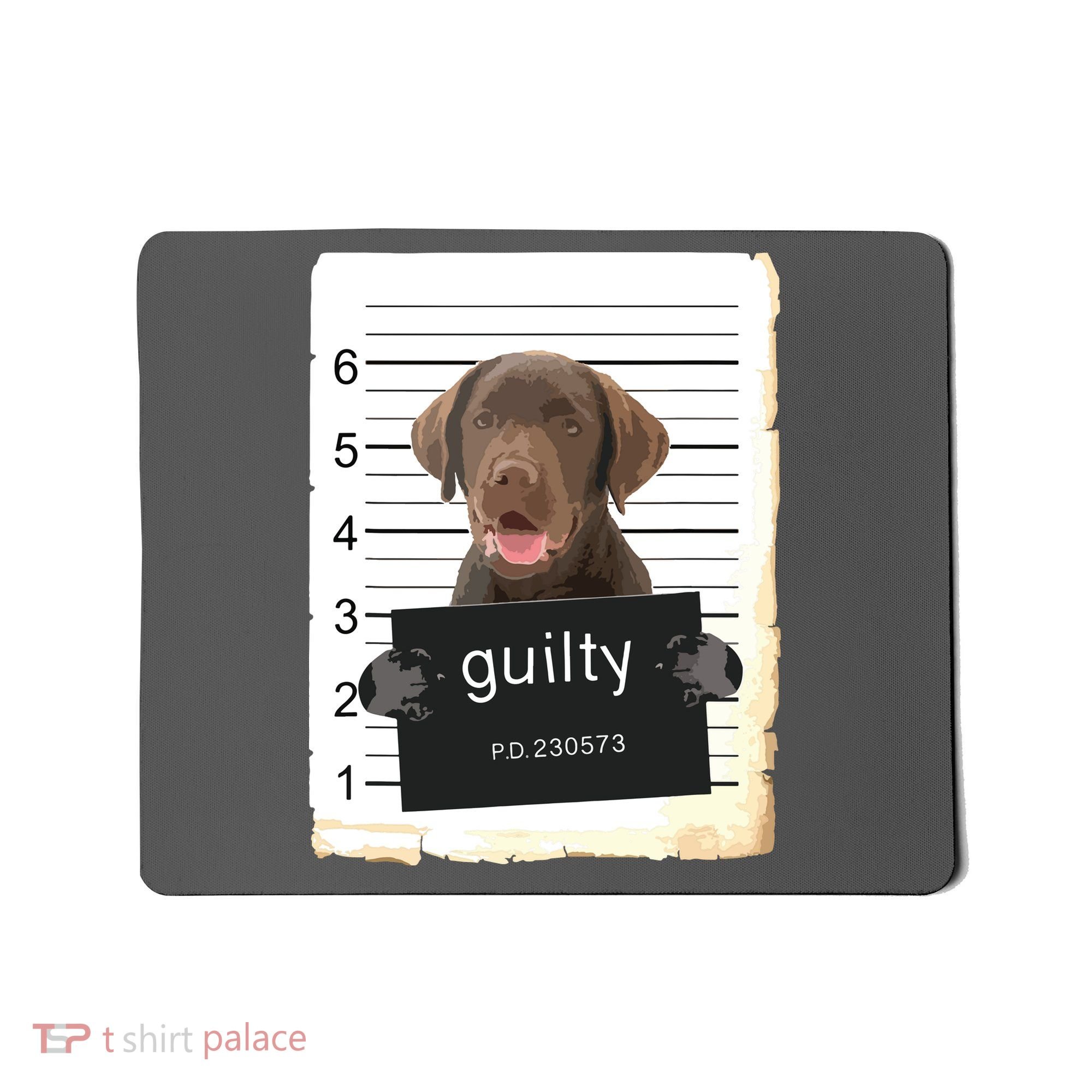 Chocolate Lab Labrador Dog Mug Shot Bad Dog Mousepad
