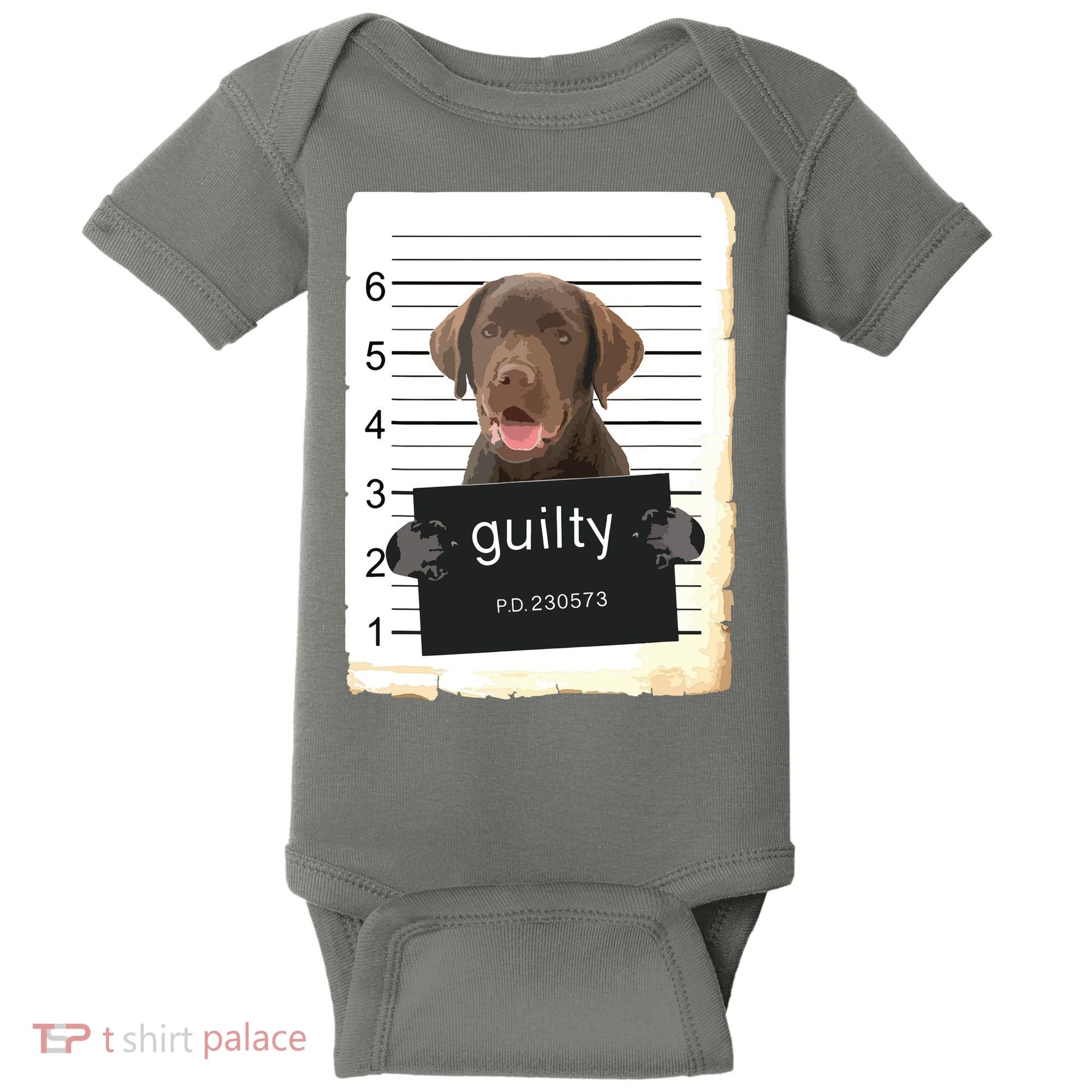 Chocolate Lab Labrador Dog Mug Shot Bad Dog Baby Bodysuit