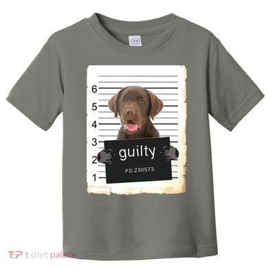 Chocolate Lab Labrador Dog Mug Shot Bad Dog Toddler T-Shirt
