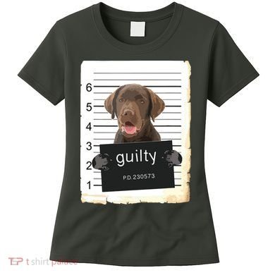 Chocolate Lab Labrador Dog Mug Shot Bad Dog Women's T-Shirt