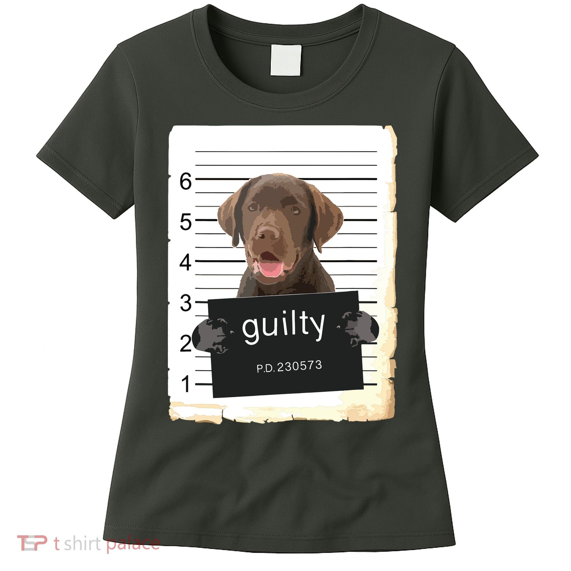 Chocolate Lab Labrador Dog Mug Shot Bad Dog Women's T-Shirt