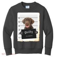 Chocolate Lab Labrador Dog Mug Shot Bad Dog Kids Sweatshirt thumb 0