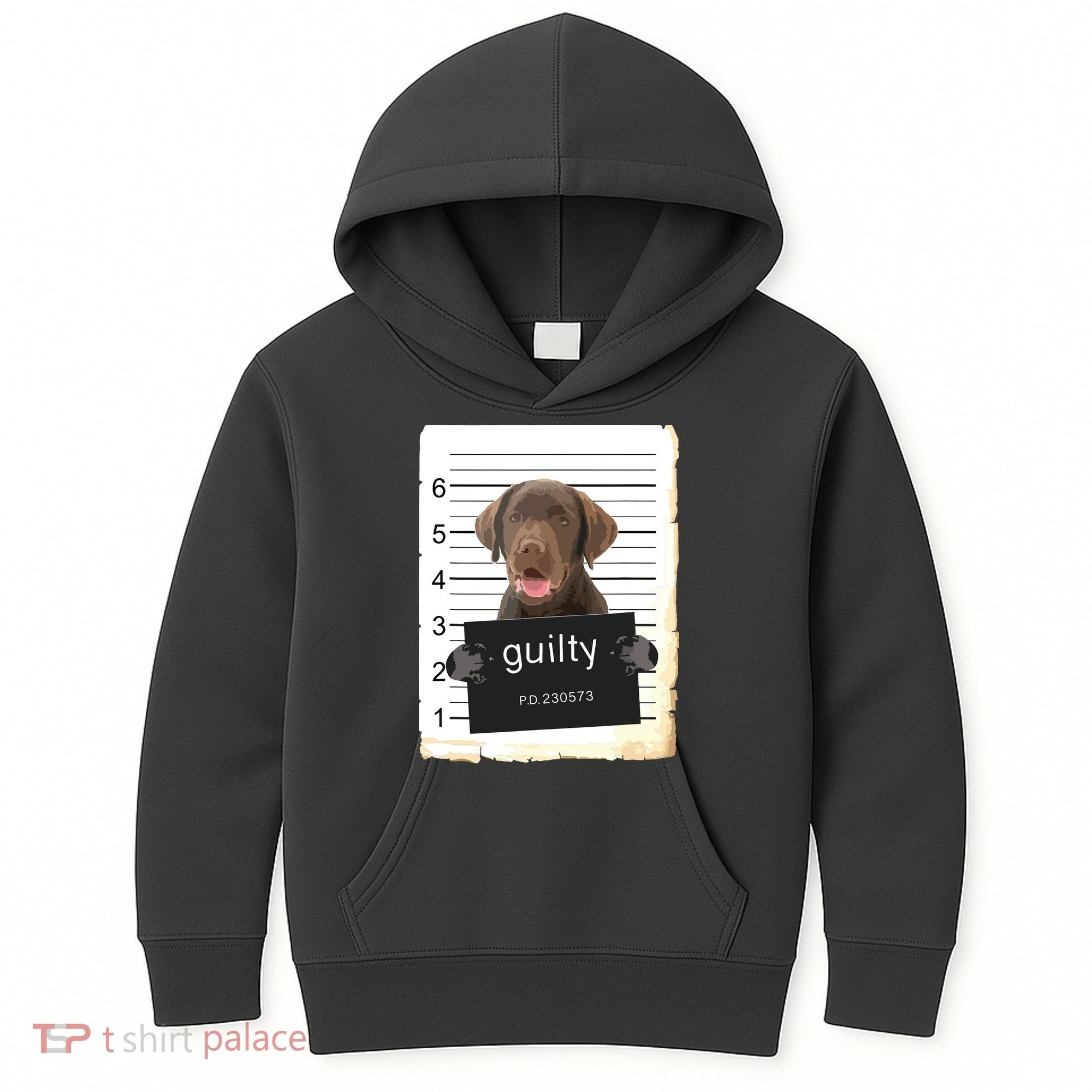Chocolate Lab Labrador Dog Mug Shot Bad Dog Kids Hoodie