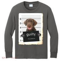 Chocolate Lab Labrador Dog Mug Shot Bad Dog Kids Long Sleeve Shirt thumb 0