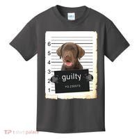 Chocolate Lab Labrador Dog Mug Shot Bad Dog Kids T-Shirt thumb 0