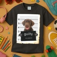 Chocolate Lab Labrador Dog Mug Shot Bad Dog Kids T-Shirt thumb 3
