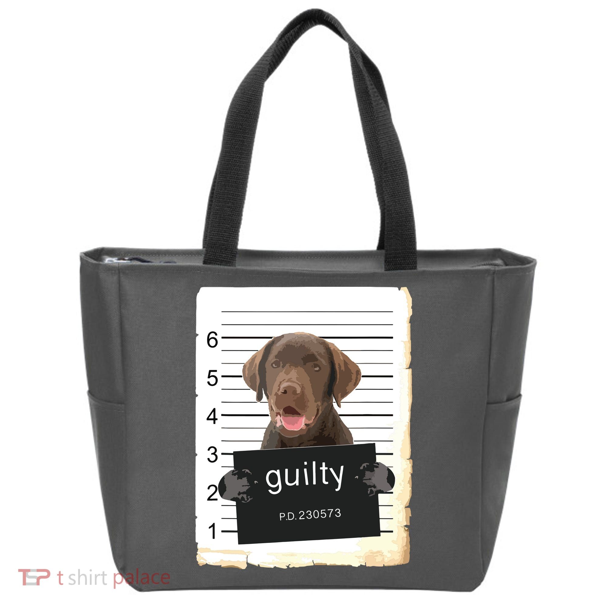 Chocolate Lab Labrador Dog Mug Shot Bad Dog Tote Bag