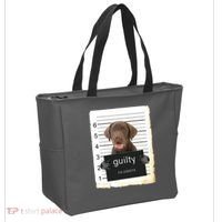 Chocolate Lab Labrador Dog Mug Shot Bad Dog Tote Bag thumb 2